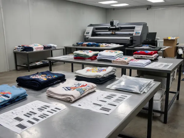 Fulfillment print room packing printed garments
